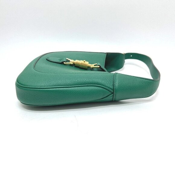 GUCCI 810232 Jackie 1961 Small 2WAY Bag Shoulder Bag Leather Green - Picture 6 of 15